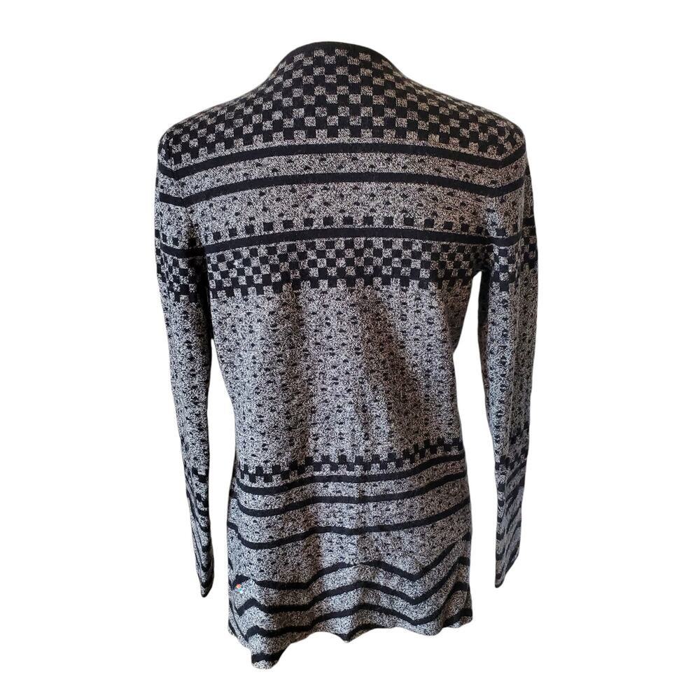 Smartwool Stripe Check Pattern Open Front Cardiga… - image 3